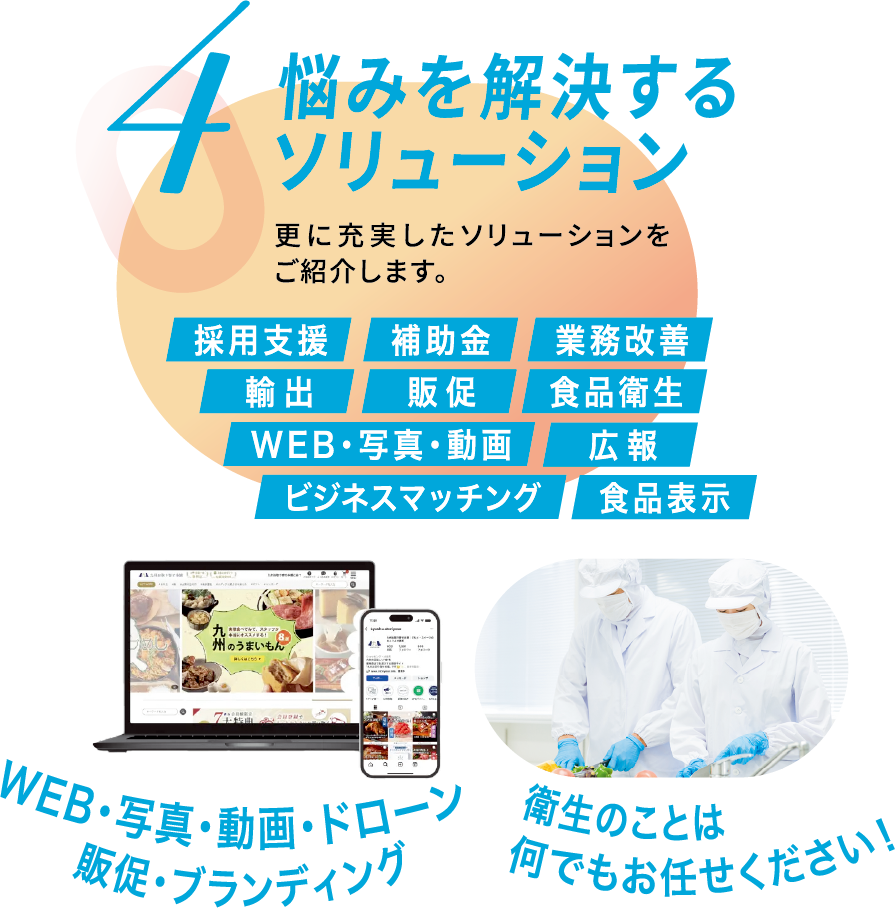 丸信オープンハウスでは、環境以外にも、採用や補助金、WEB、食品衛生など様々なソリューションをご紹介します。